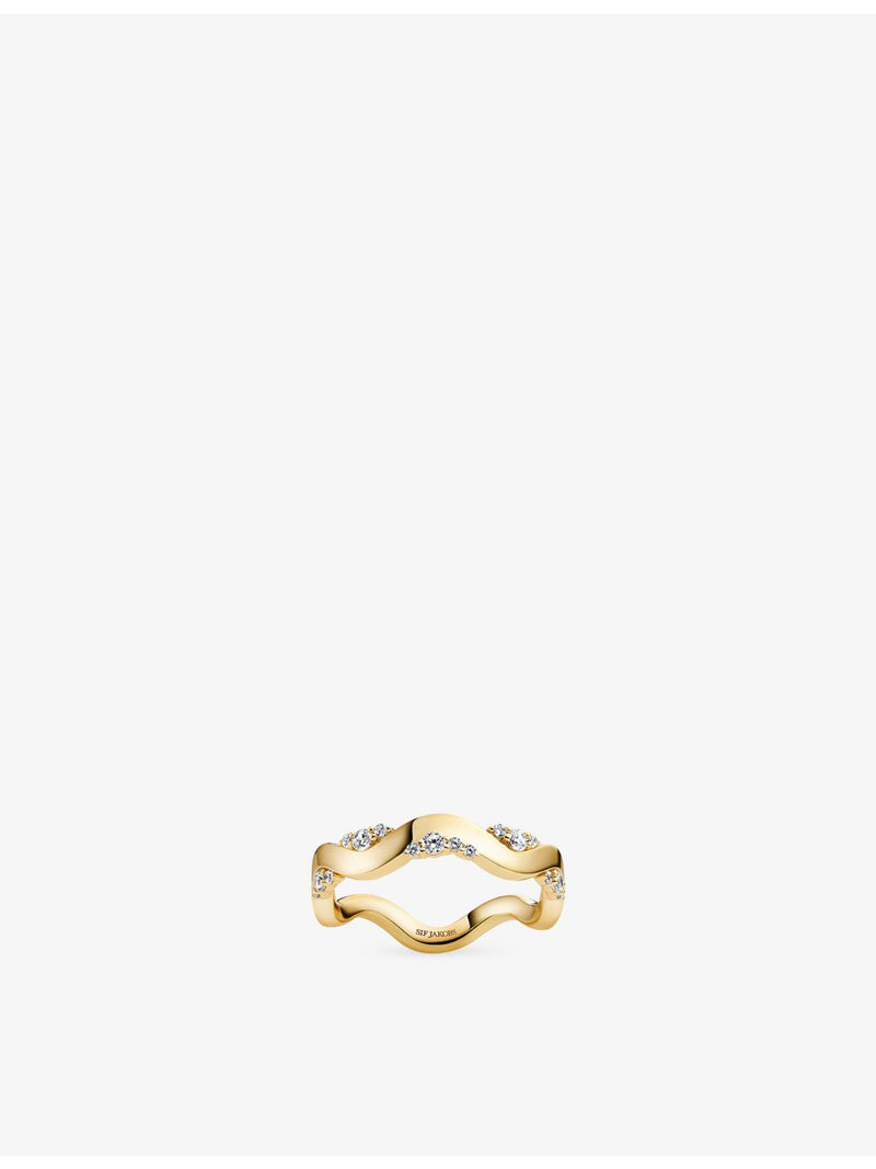 Sif Jakobs 18ct gold-plated cubic zirconia ring, UK version