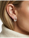 Sif Jakobs rhodium-plated sterling silver stud earrings 1.35cm, imported from the UK