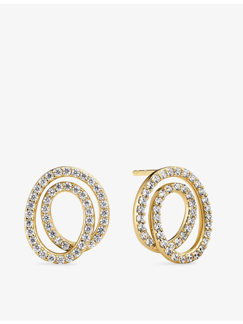 Sif Jakobs cubic zirconia stud earrings 18ct gold plated - British product