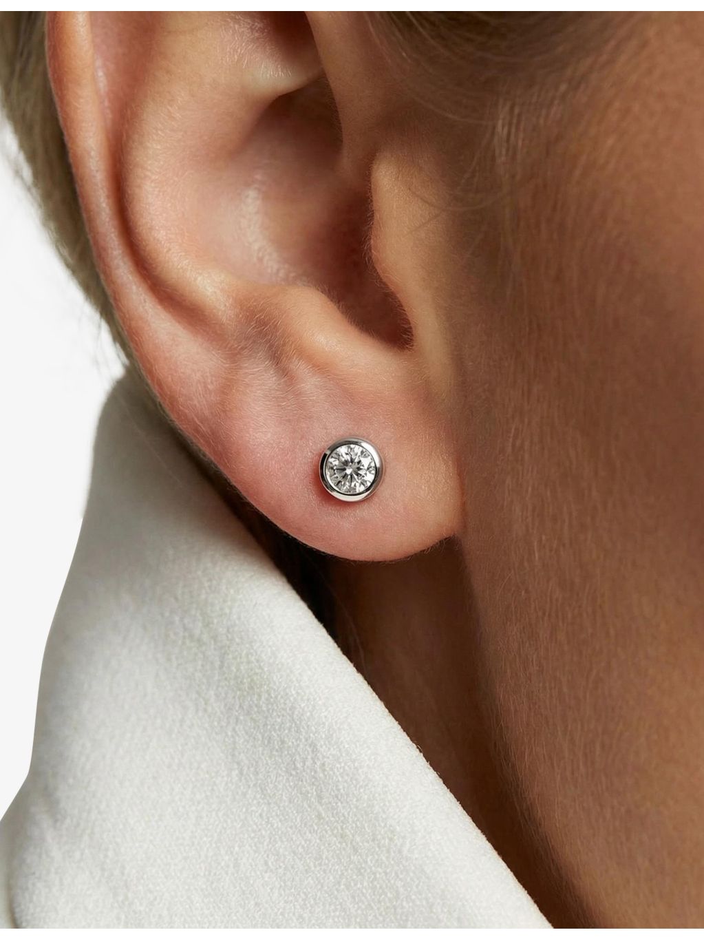 Sif Jakobs stud earrings rhodium-plated sterling silver cubic zirconia 0.53cm - British product