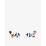 Sif Jakobs cubic zirconia stud earrings in rhodium-plated sterling silver, UK version