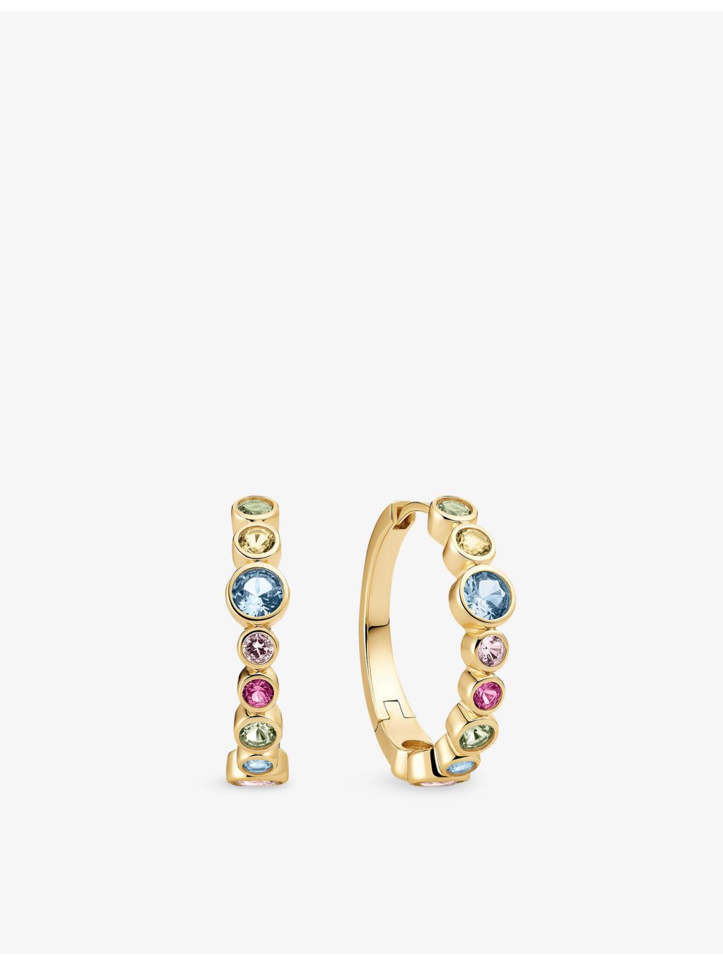 Sif Jakobs gold-plated hoop earrings cubic zirconia 2.3cm - British product