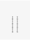 Sif Jakobs rhodium-plated cubic zirconia drop earrings 6cm, imported from the UK