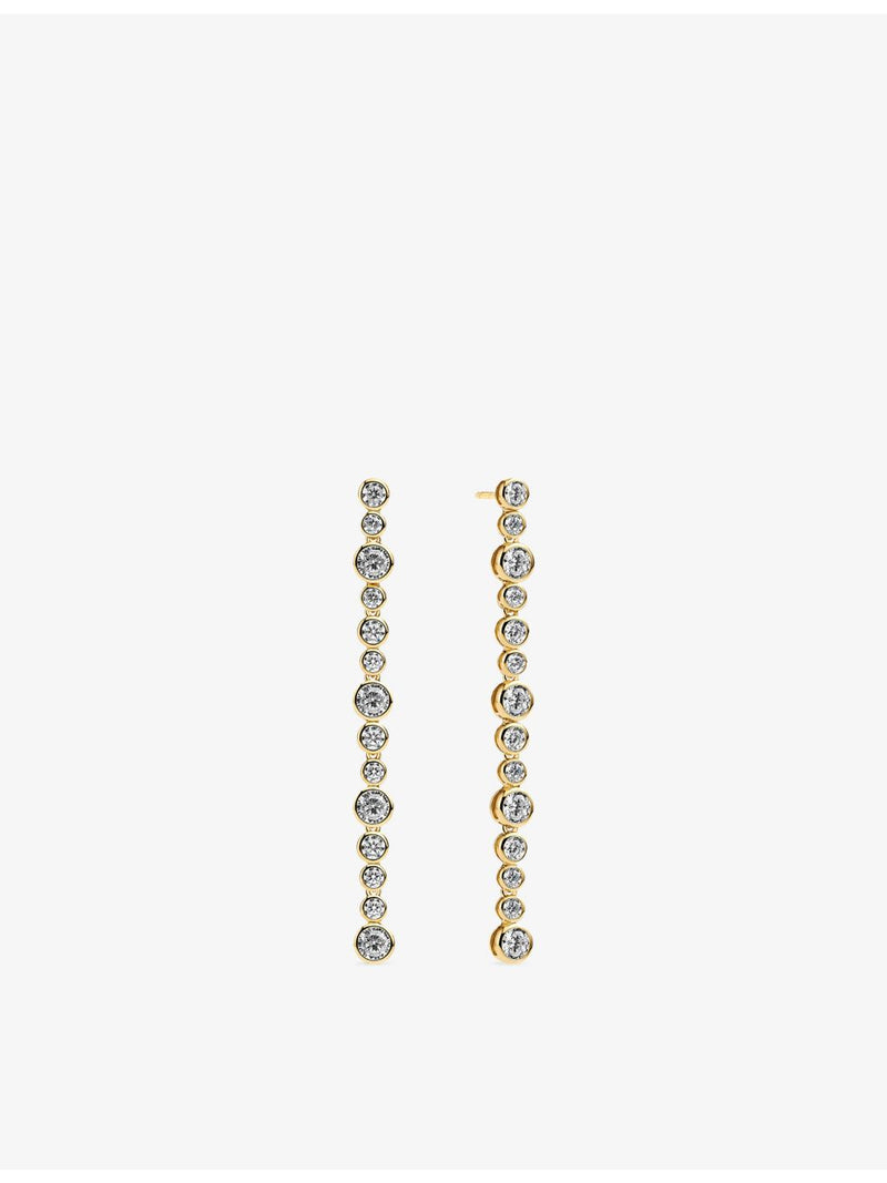 Sif Jakobs 18ct gold-plated drop earrings with cubic zirconia (British brand)