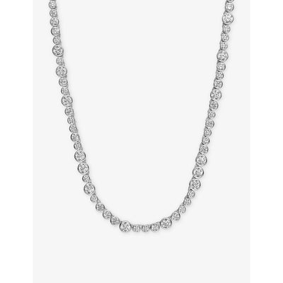 selfridges Sif Jakobs Sardinien Altro Rhodium-Plated Sterling Silver and Cubic Zirconia Necklace 42-48cm- Buy online at McGrocer
