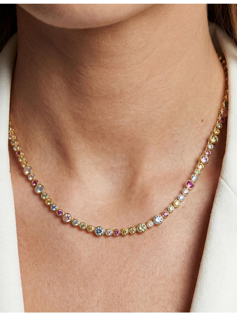 Sif Jakobs Sardinien Altro 18ct gold-plated silver cubic zirconia necklace - British product