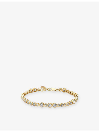 selfridges Sif Jakobs Sardinien Altro 18ct Yellow Gold-Plated Sterling Silver And Cubic Zirconia Bracelet 17-19cm- Buy online at McGrocer