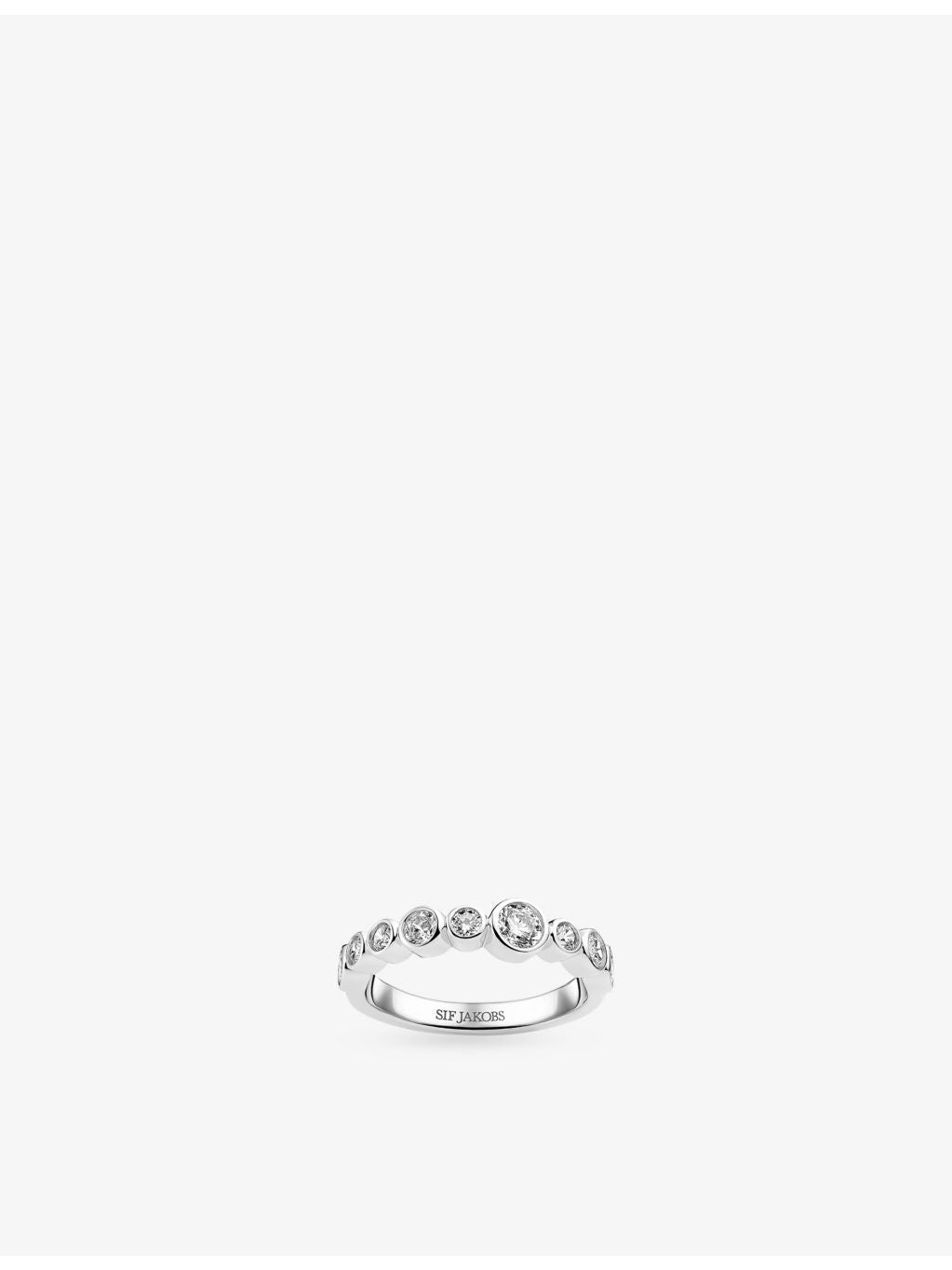 Sif Jakobs Sardinien cubic zirconia ring in rhodium-plated silver, UK version
