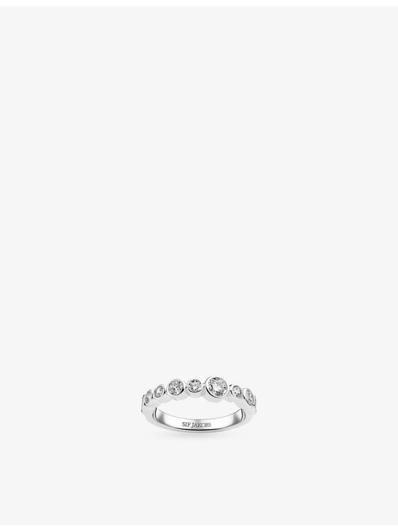 Sif Jakobs Sardinien cubic zirconia ring in rhodium-plated silver, UK version