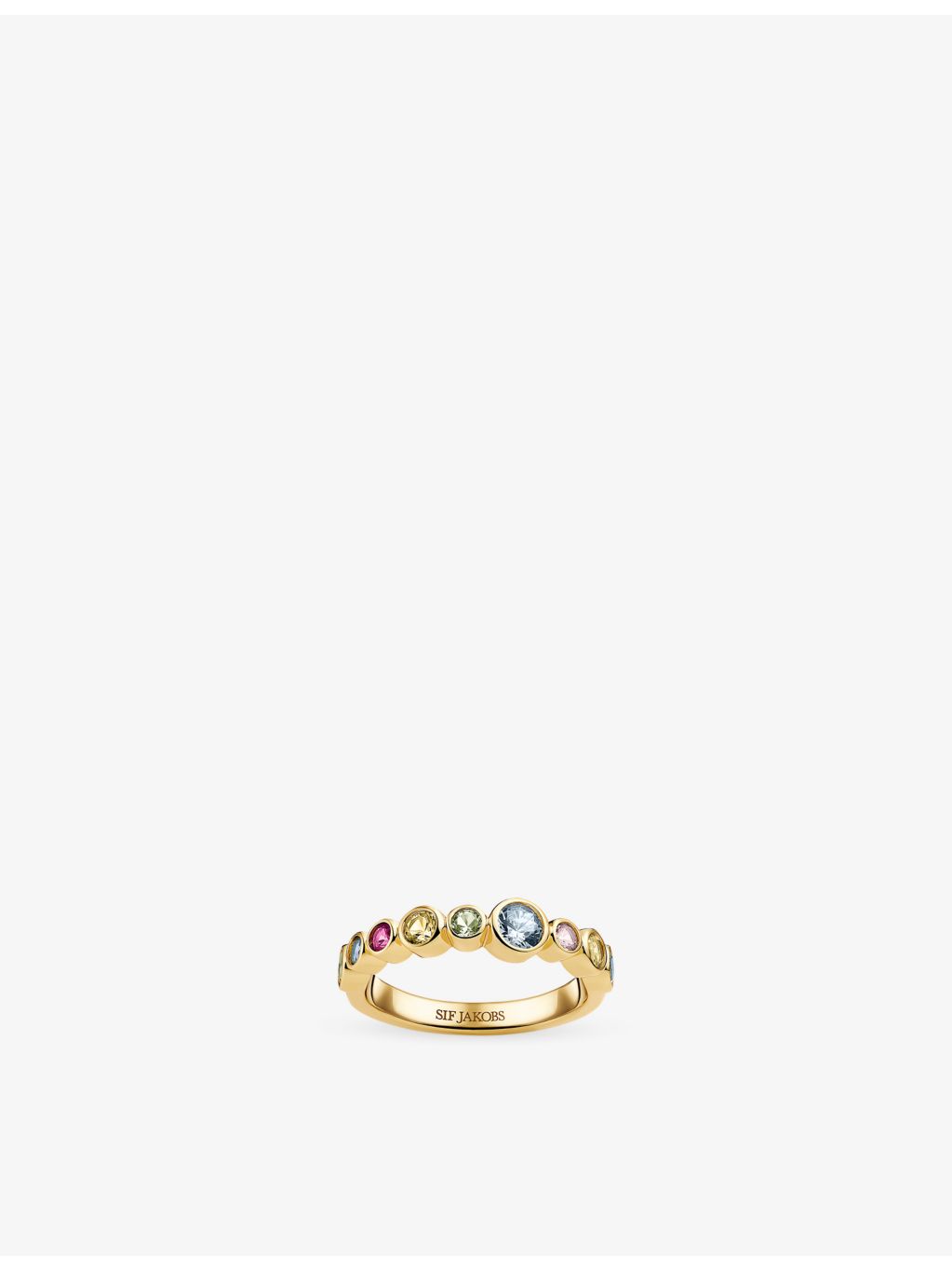 Sif Jakobs ring gold-plated silver multicoloured cubic zirconia - British product