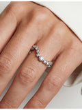 Sif Jakobs wave ring in rhodium-plated silver with cubic zirconia (British brand)
