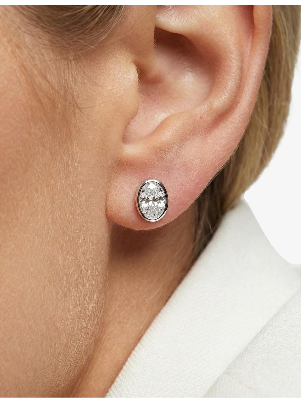 Sif Jakobs rhodium-plated cubic zirconia earrings, imported from the UK