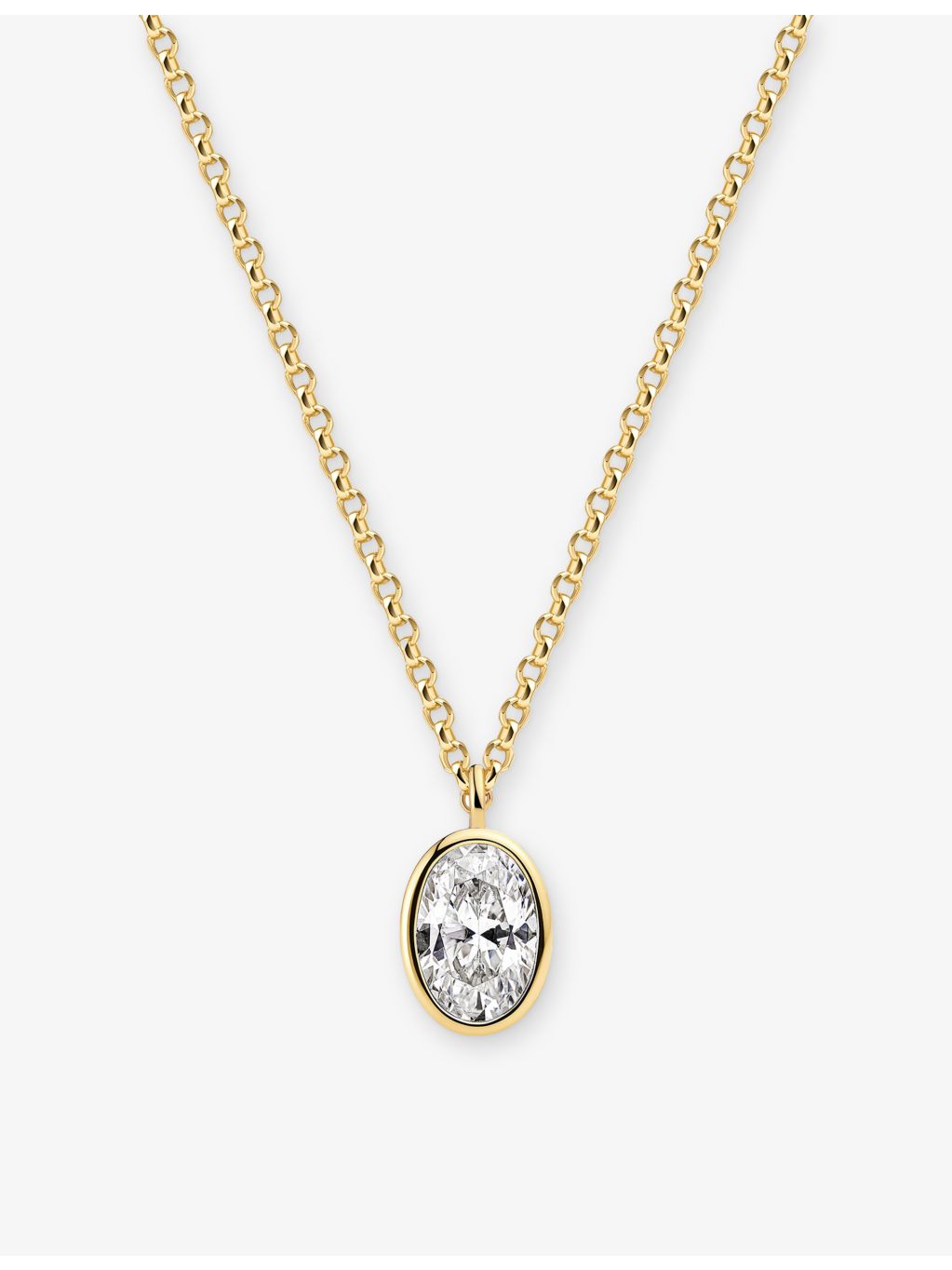 Sif Jakobs Sardinien oval pendant necklace gold-plated cubic zirconia, UK version