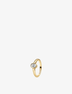 Sif Jakobs Sardinien Ovale Piccolo 18ct Yellow Gold Plated Sterling Silver and Zirconia Ring