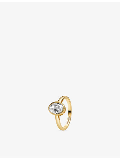selfridges Sif Jakobs Sardinien Ovale Grande 18ct Yellow-Gold Plated Sterling-Silver and Zirconia Ring- Buy online at McGrocer