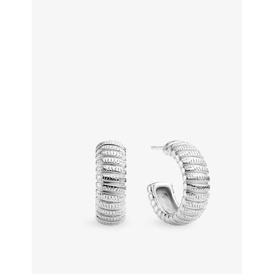 selfridges Sif Jakobs Riva Rhodium-Plated Sterling Silver Hoop Earrings 2.2cm Diameter- Buy online at McGrocer