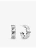 Sif Jakobs rhodium-plated sterling silver hoop earrings Riva collection - British product
