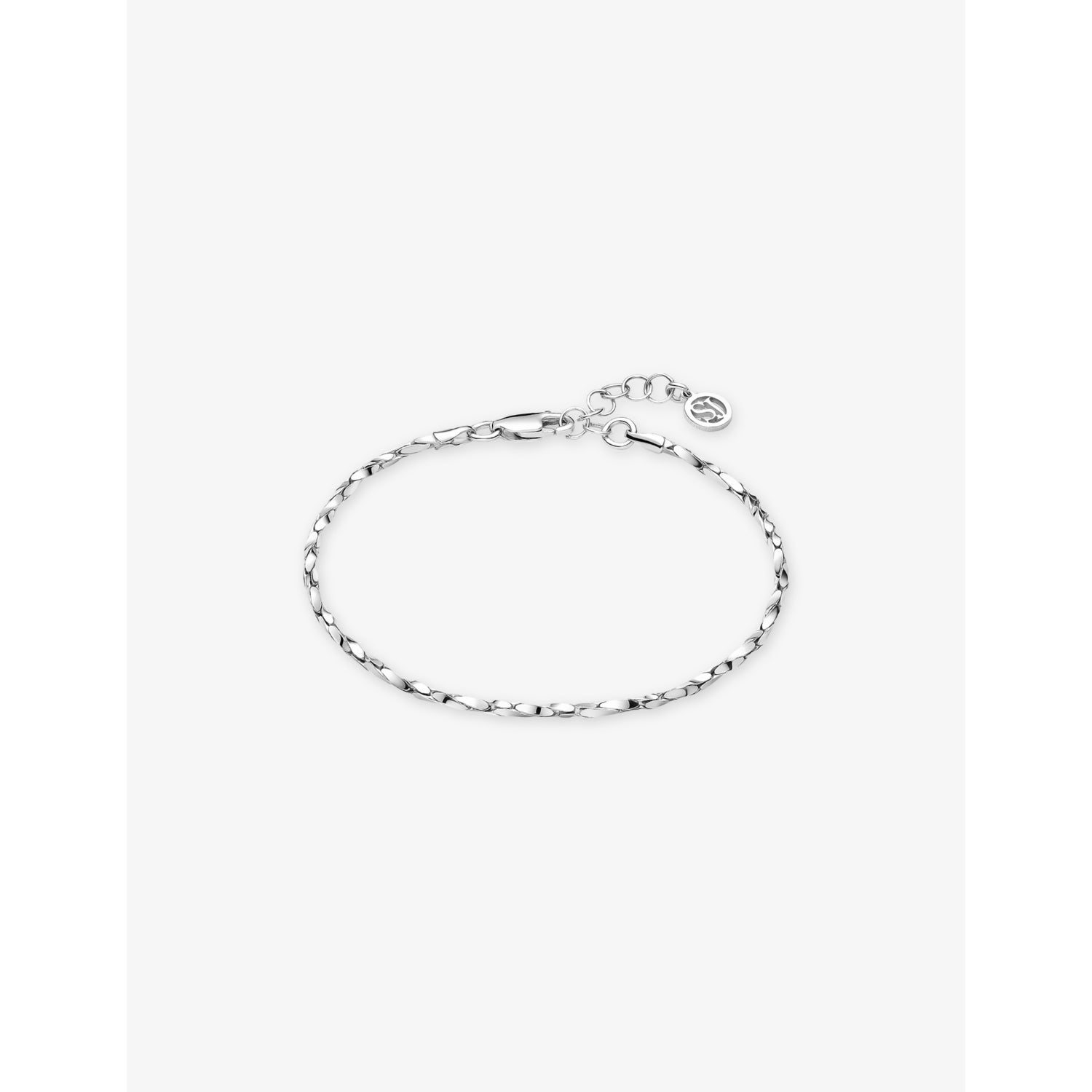 Sif Jakobs Savona rhodium-plated sterling silver chain bracelet, adjustable 17-19cm (British brand)