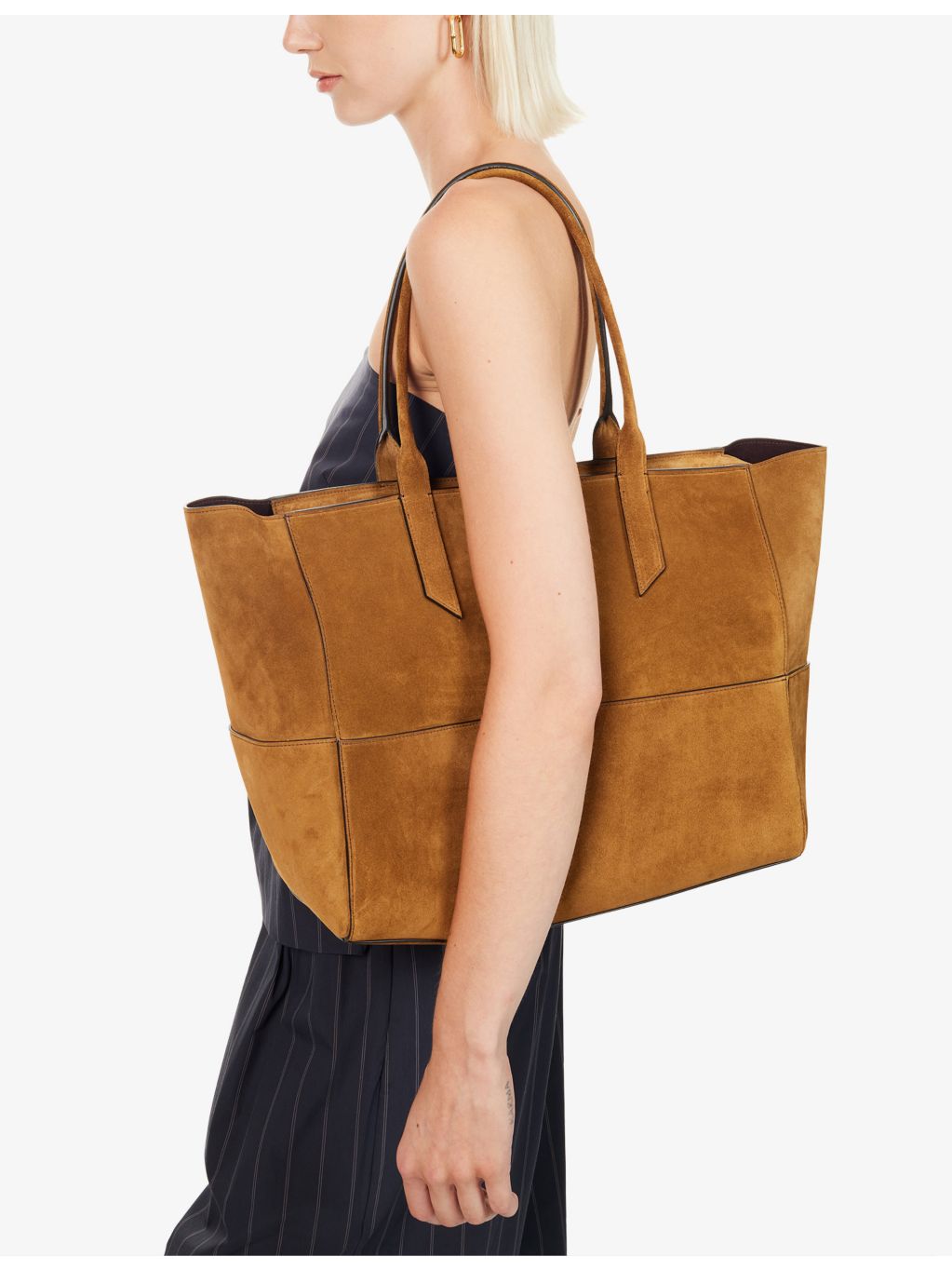 Métier Incognito 36 suede tote bag, imported from the UK