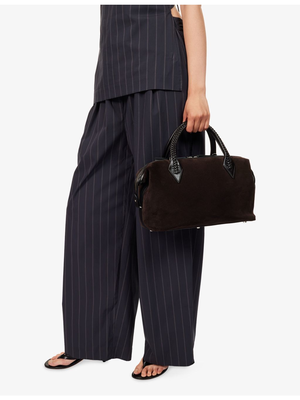 Métier Vérité City small suede top-handle bag, UK version