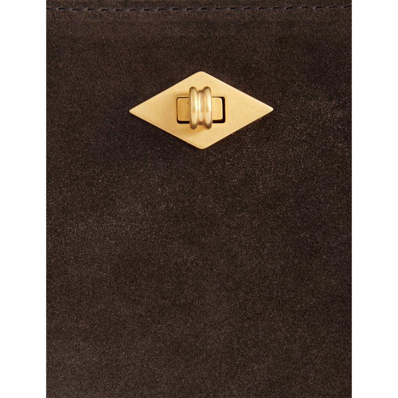 Métier Ease 24 suede pouch in calf leather - British product