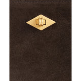 Métier Ease 24 suede pouch in calf leather - British product