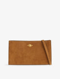 Métier Ease 24 suede pouch in calf leather - British product