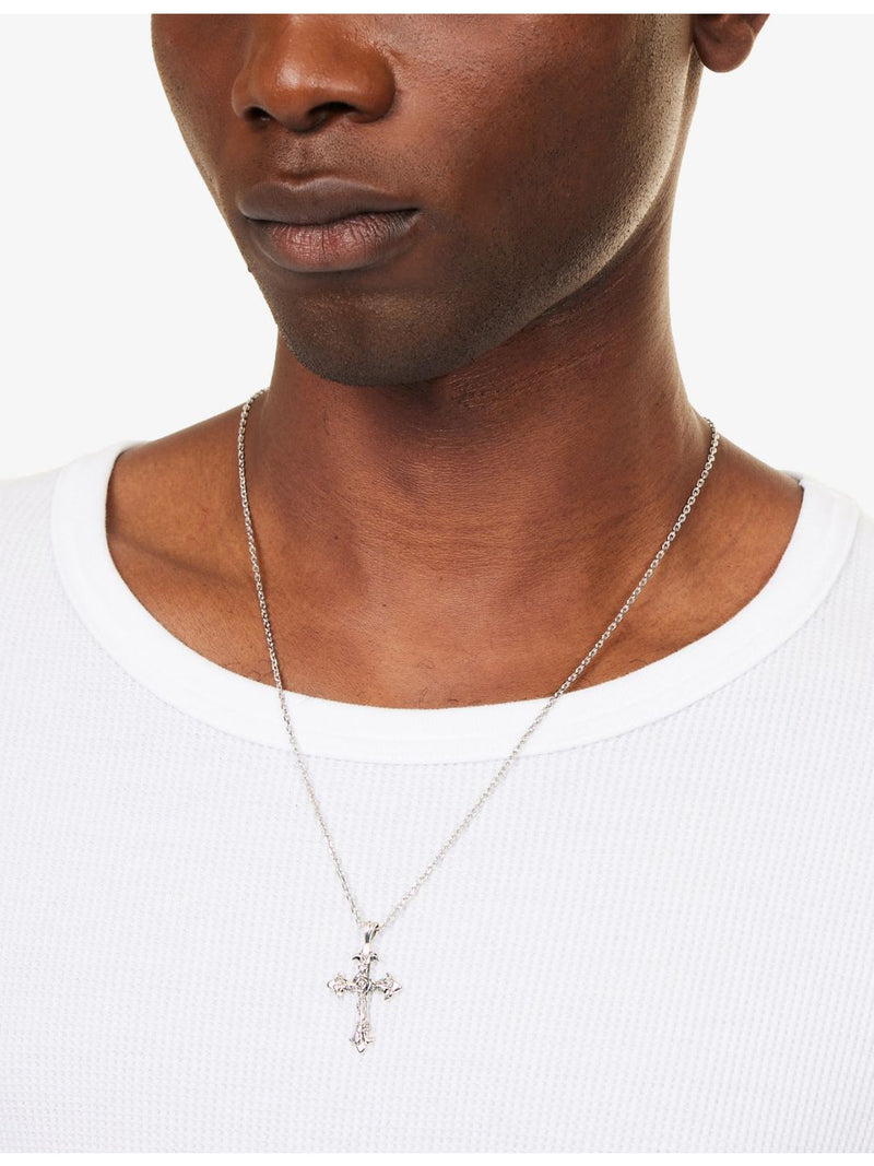 Emanuele Bicocchi sterling silver rose cross necklace (British brand)