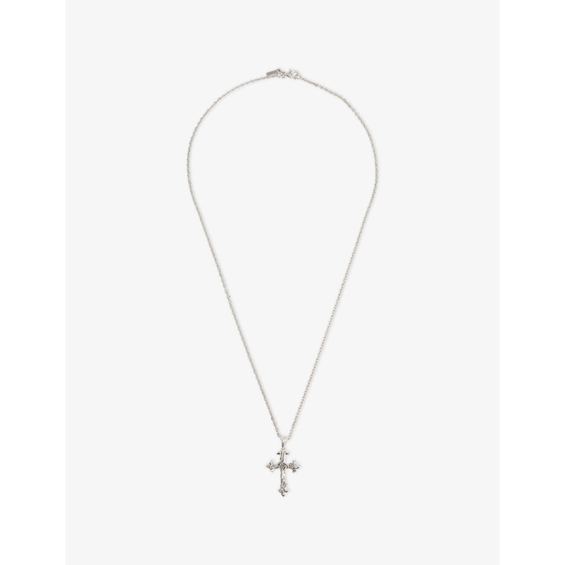 Emanuele Bicocchi sterling silver rose cross necklace (British brand)