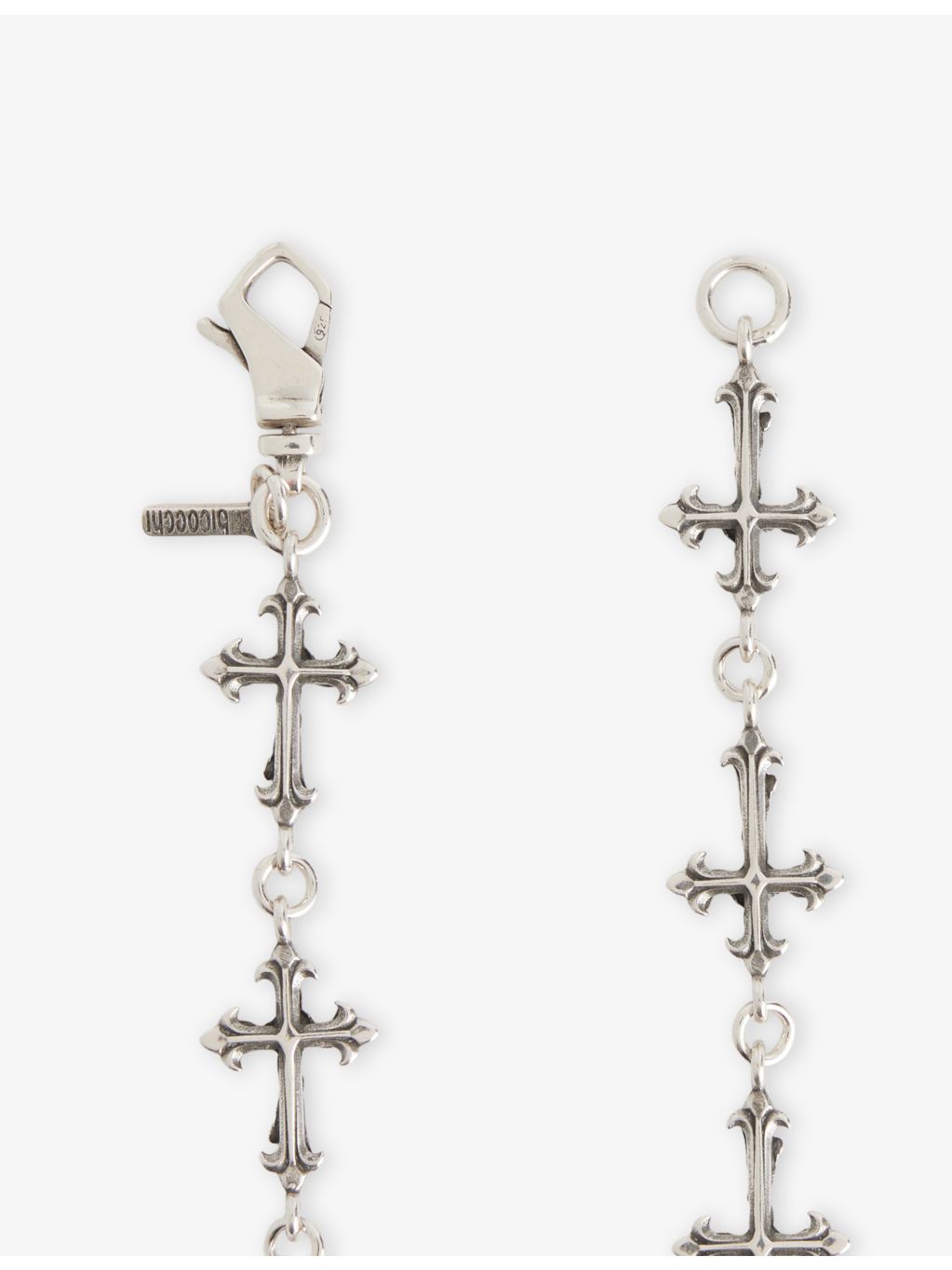 Emanuele Bicocchi sterling silver rose multi-cross bracelet, imported from the UK