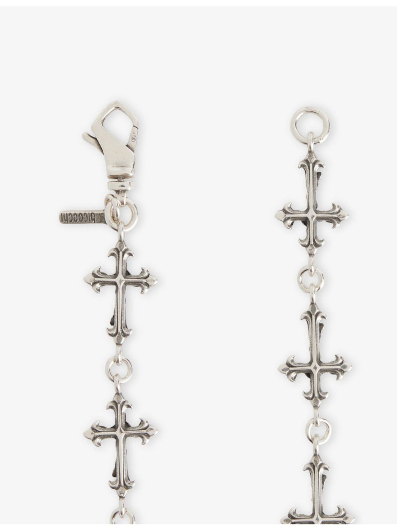 Emanuele Bicocchi sterling silver rose multi-cross bracelet, imported from the UK