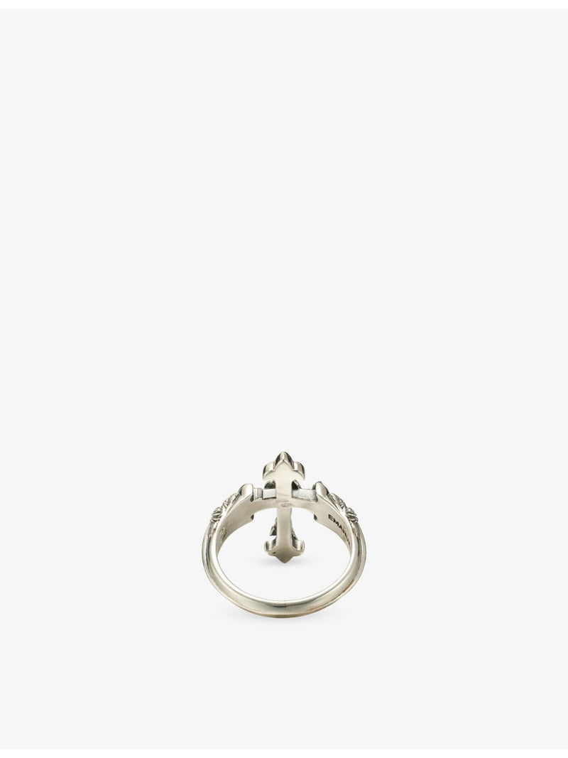 Emanuele Bicocchi rose cross sterling silver ring, imported from the UK