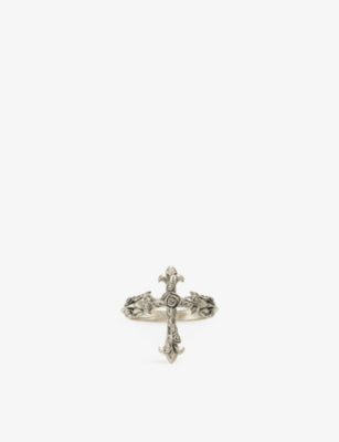 Emanuele Bicocchi Rose Cross Sterling Silver Ring