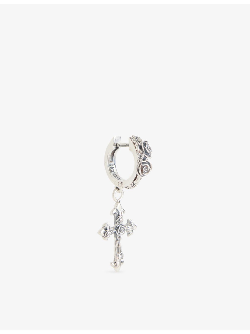 Emanuele Bicocchi sterling silver single earring with blooming roses - British product
