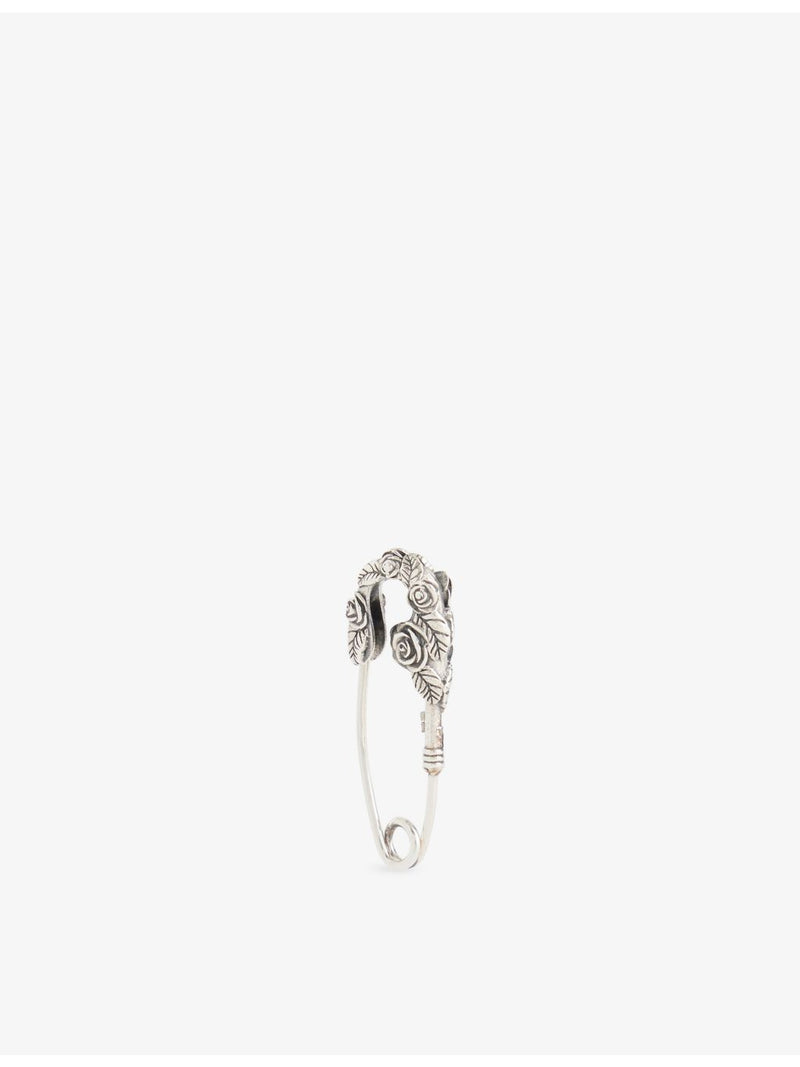 Emanuele Bicocchi sterling silver rose drop earring 4cm, UK version