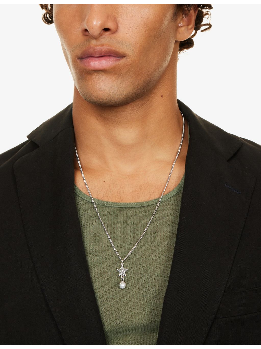 Emanuele Bicocchi sterling-silver pearl pendant necklace - British product