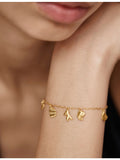Monica Vinader asymmetric gold vermeil sterling silver chain bracelet (British brand)