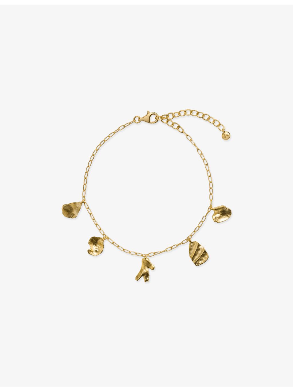 Monica Vinader asymmetric gold vermeil sterling silver chain bracelet (British brand)