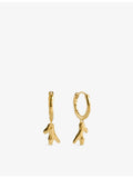 Monica Vinader huggie earrings coral charm 18ct yellow gold plated (British brand)