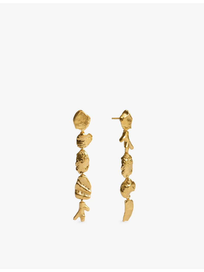 Monica Vinader Fragments 18ct gold vermeil drop earrings - British product