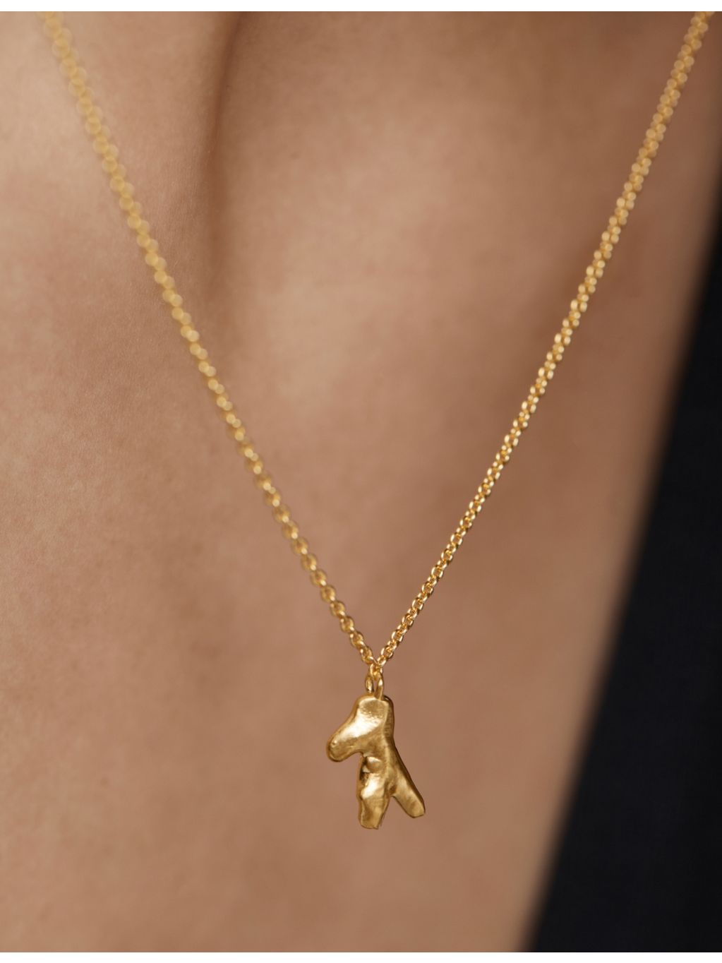 Monica Vinader small gold-plated pendant necklace (British brand)