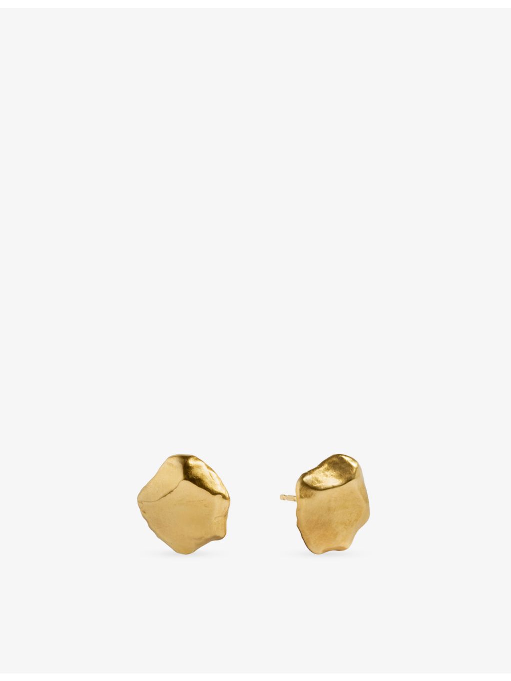 Monica Vinader Fragments stud earrings in gold vermeil, imported from the UK