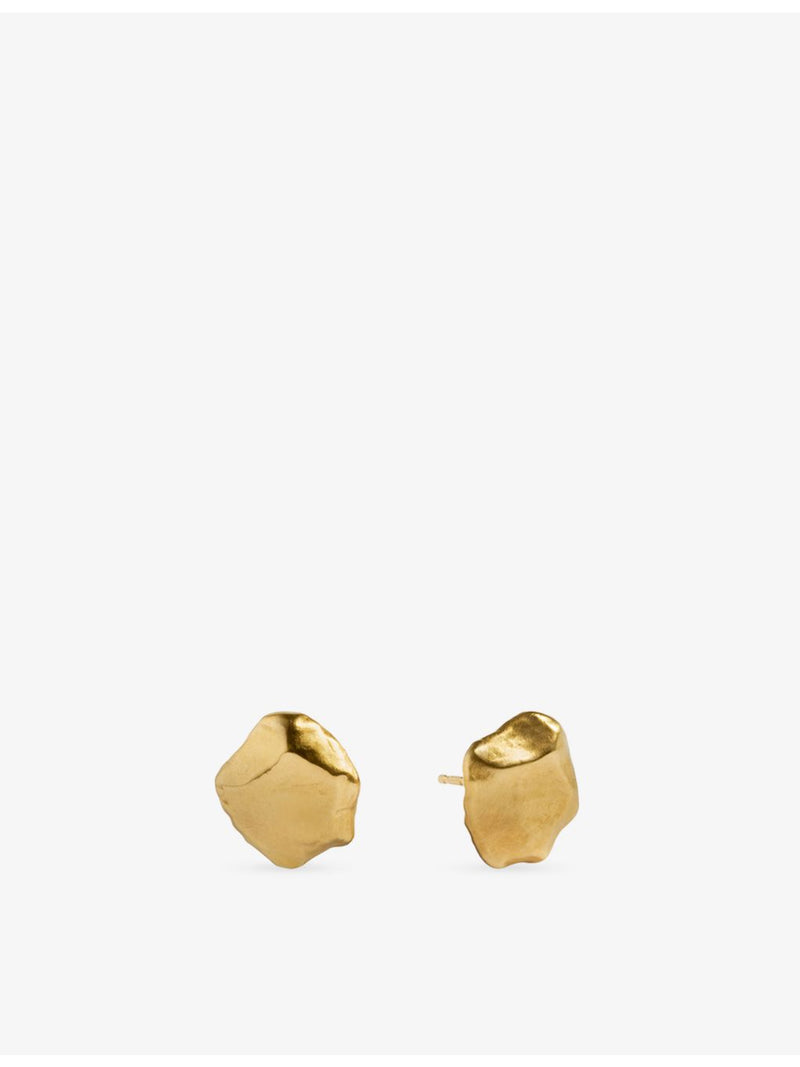 Monica Vinader Fragments stud earrings in gold vermeil, imported from the UK