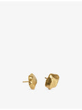 Monica Vinader large 18ct gold-plated vermeil sterling-silver stud earrings (British brand)