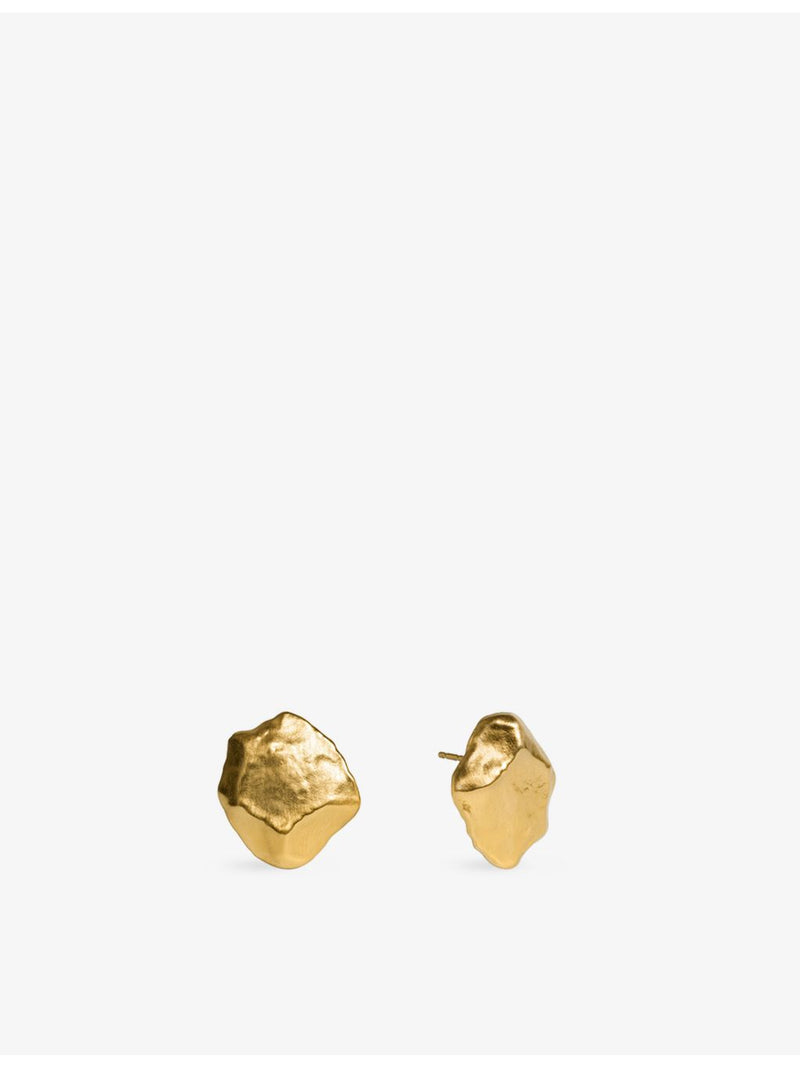 Monica Vinader large 18ct gold-plated vermeil sterling-silver stud earrings (British brand)