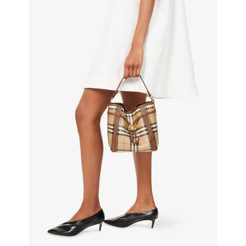 Burberry mini check cotton bucket bag 20cm - British product