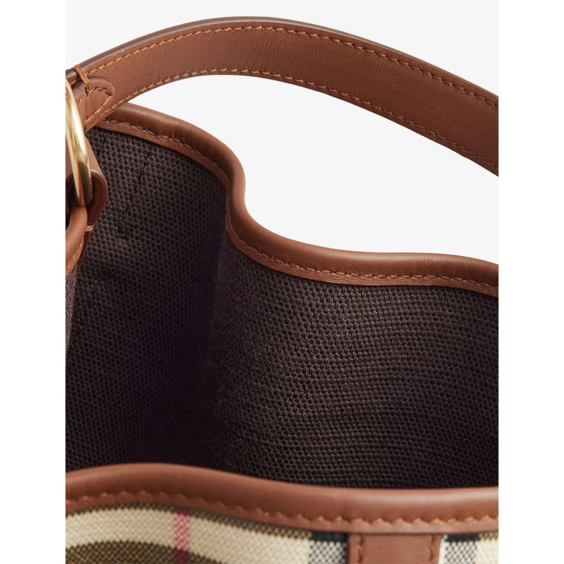 Burberry mini check cotton bucket bag 20cm - British product