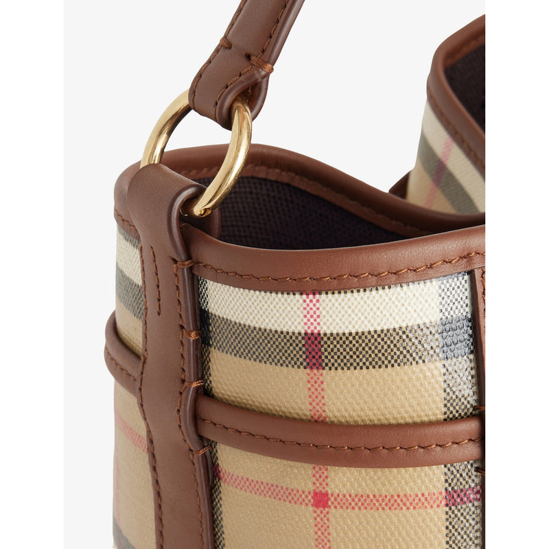 Burberry mini check cotton bucket bag 20cm - British product