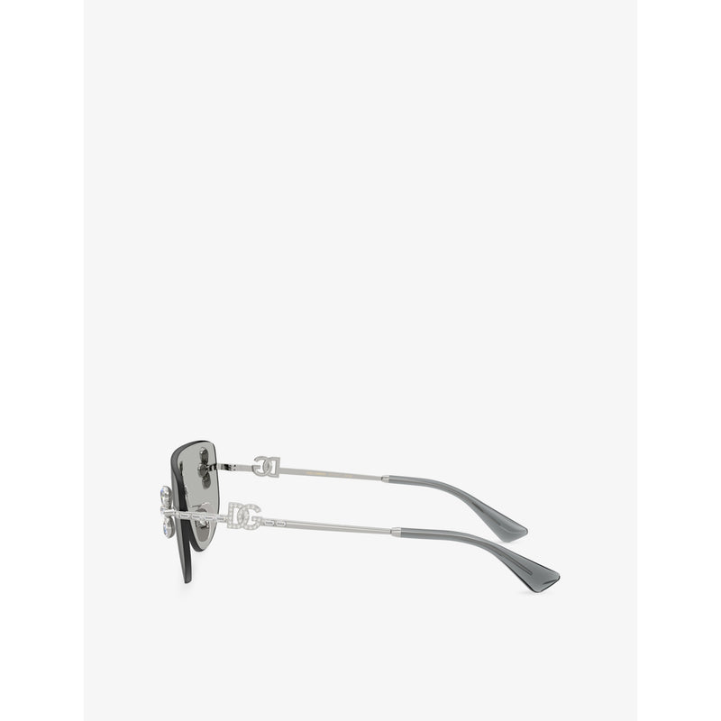 Dolce & Gabbana DG2333B shield-frame metal sunglasses - British product
