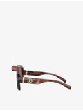 Dolce & Gabbana DG6205 shield-frame acetate sunglasses in tortoiseshell (British brand)